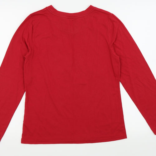 Primark Womens Red Solid  Top Pyjama Top Size 10  - disney
