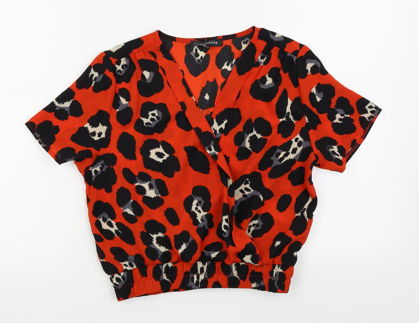 cameo rose Womens Red Animal Print  Basic T-Shirt Size 10