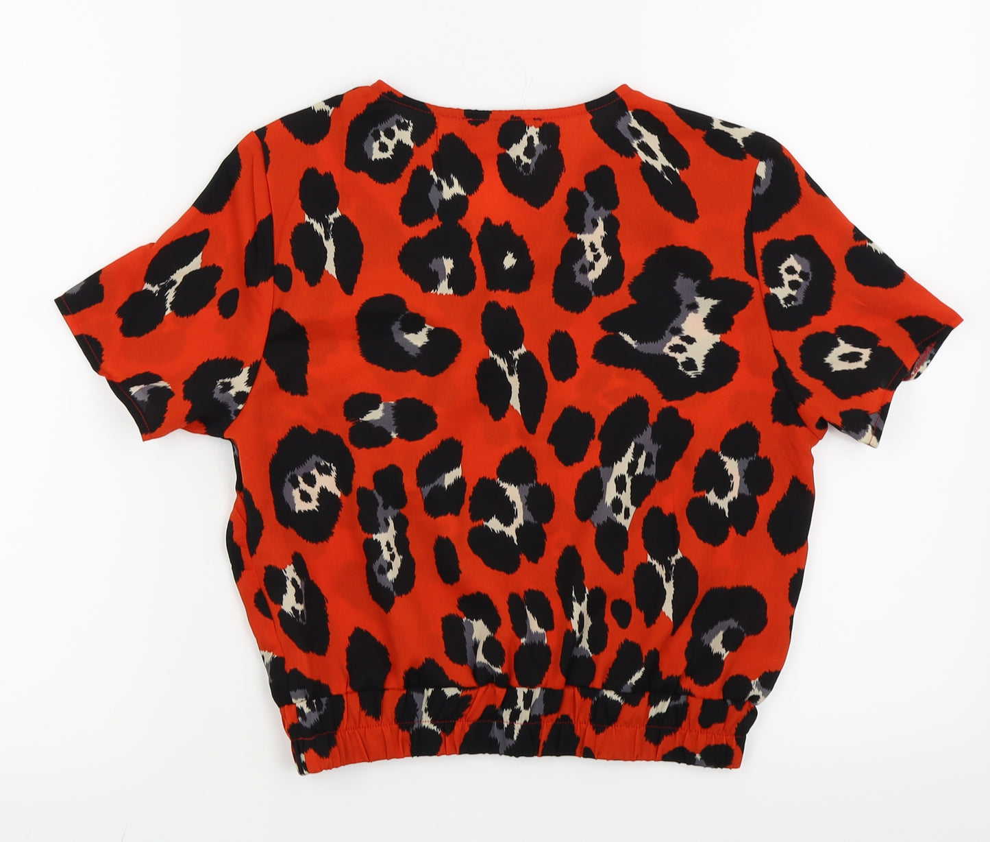 cameo rose Womens Red Animal Print  Basic T-Shirt Size 10