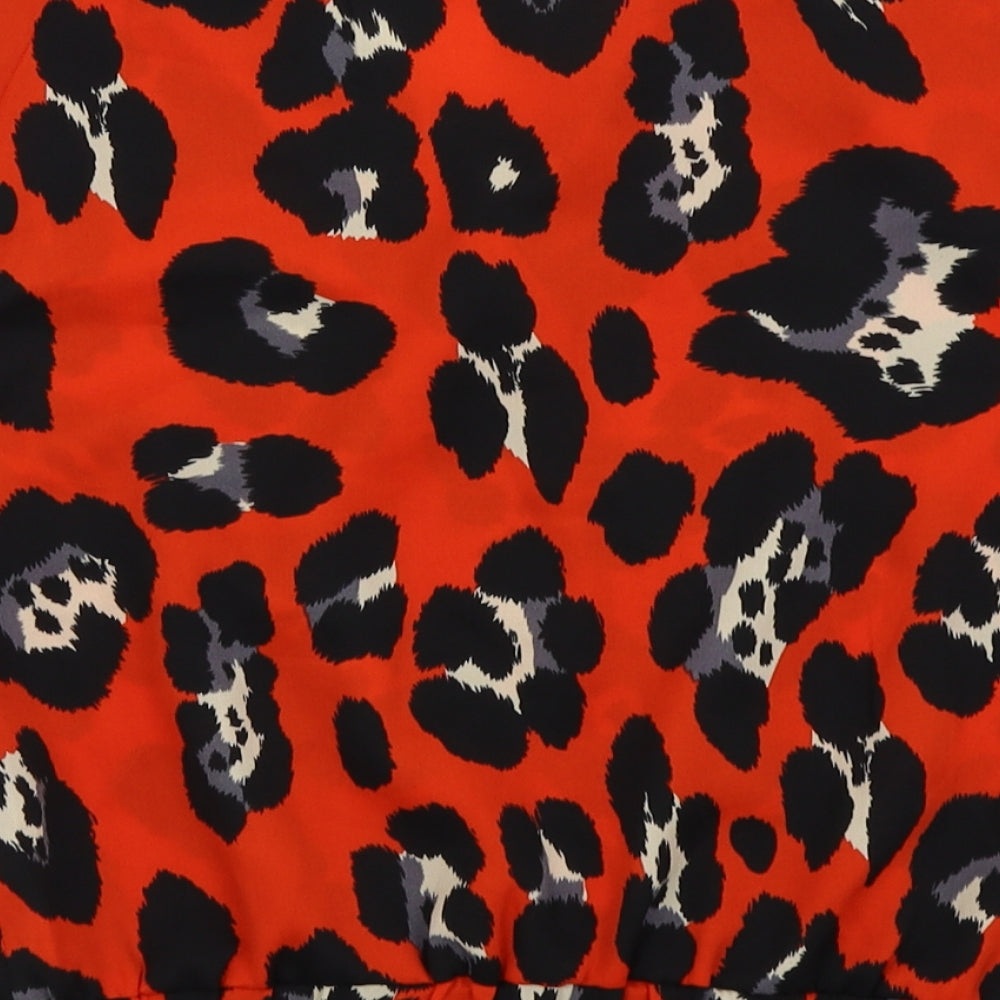 cameo rose Womens Red Animal Print  Basic T-Shirt Size 10