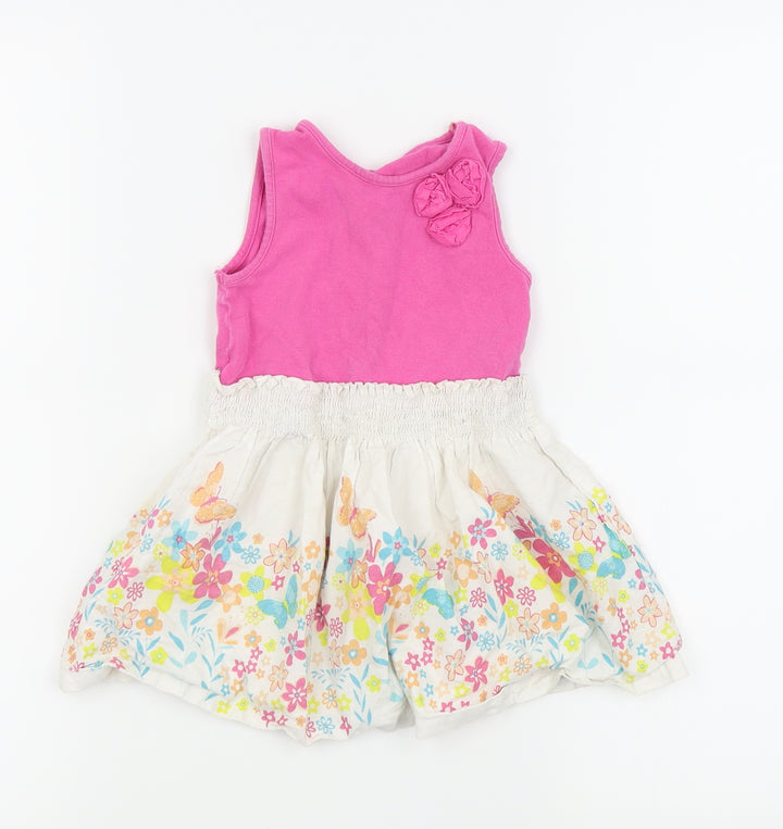 Matalan Girls Pink Floral Fit & Flare Size 12-18 Months