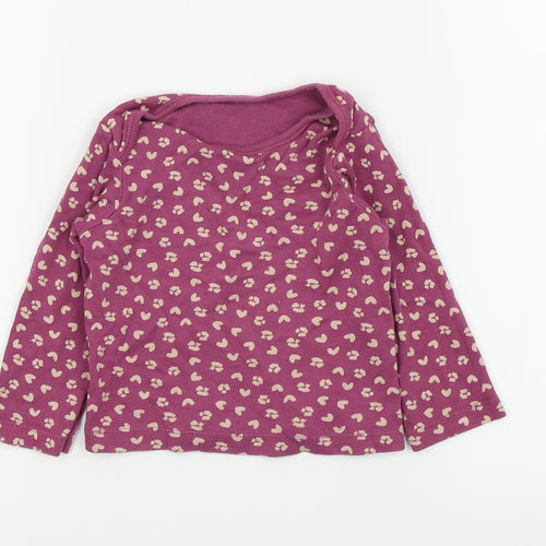 Nutmeg Girls Purple Floral  Basic T-Shirt Size 12-18 Months
