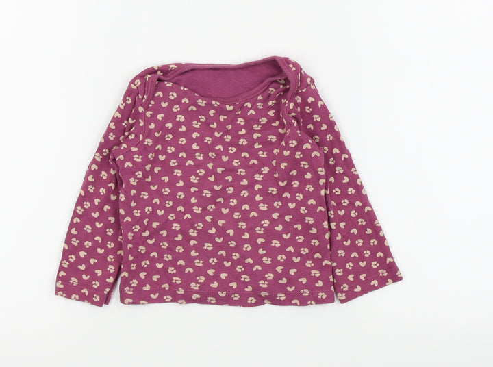 Nutmeg Girls Purple Floral Basic T-Shirt Size 12-18 Months