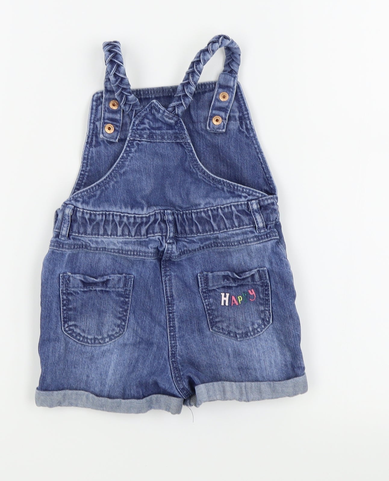 Asda George Girls Blue   Dungaree One-Piece Size 18-24 Months