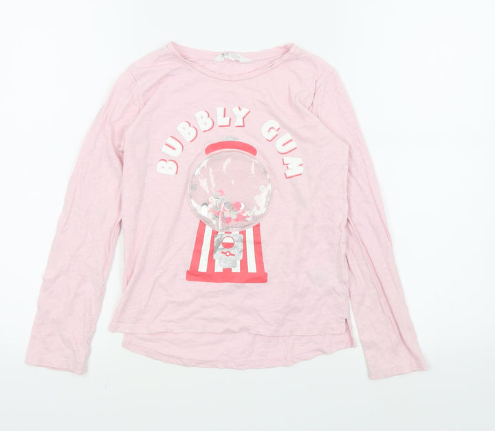 H&M Girls Pink Basic T-Shirt Size 8-9 Years