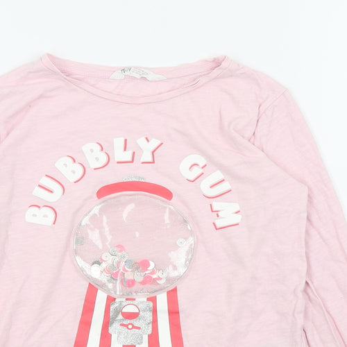 H&M Girls Pink   Basic T-Shirt Size 8-9 Years