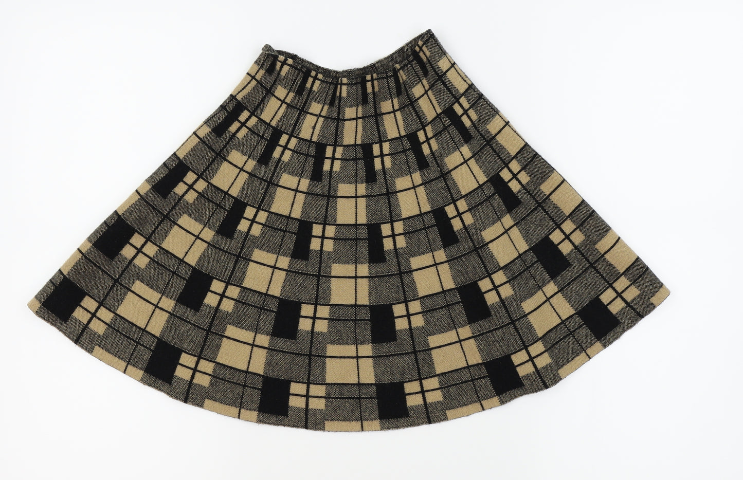 Primark Womens Brown Check  Mini Skirt Size 10  - stretchy waist band