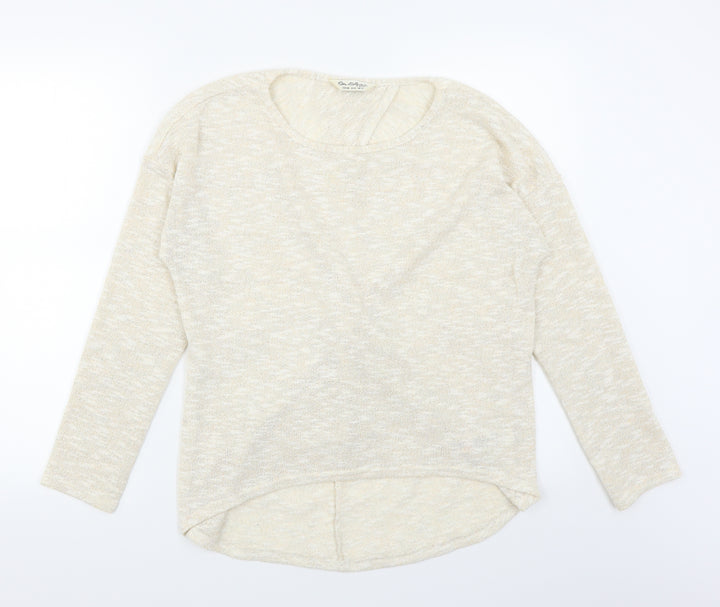 Miss Selfridge Womens Beige Pullover Jumper Size 12 - Cut out back