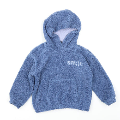 George Girls Blue  Fleece Pullover Hoodie Size 5-6 Years