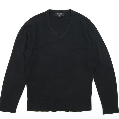 David Jones Mens Black  Knit Pullover Jumper Size S