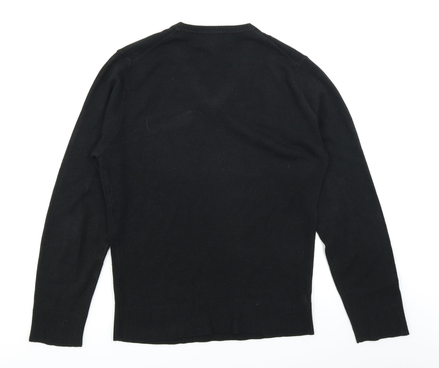 David Jones Mens Black  Knit Pullover Jumper Size S