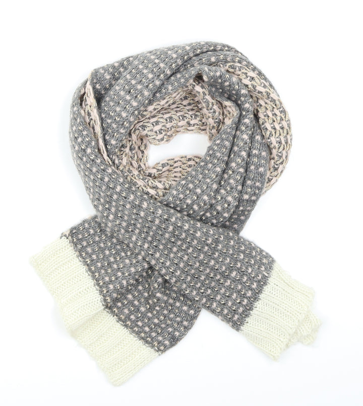 Preworn Womens Grey Check Knit  Scarf