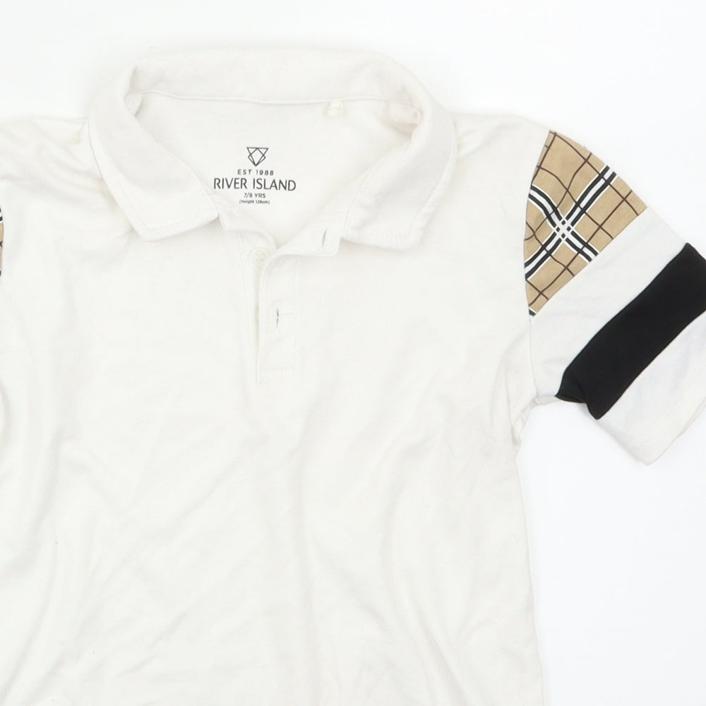River Island Boys White   Basic Polo Size 7-8 Years