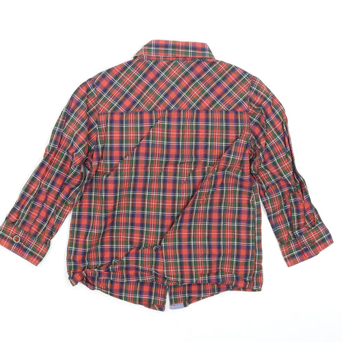 NEXT Boys Red Plaid  Basic Button-Up Size 12-18 Months
