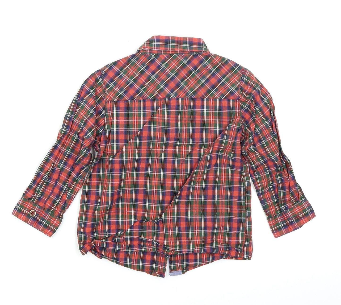 NEXT Boys Red Plaid  Basic Button-Up Size 12-18 Months