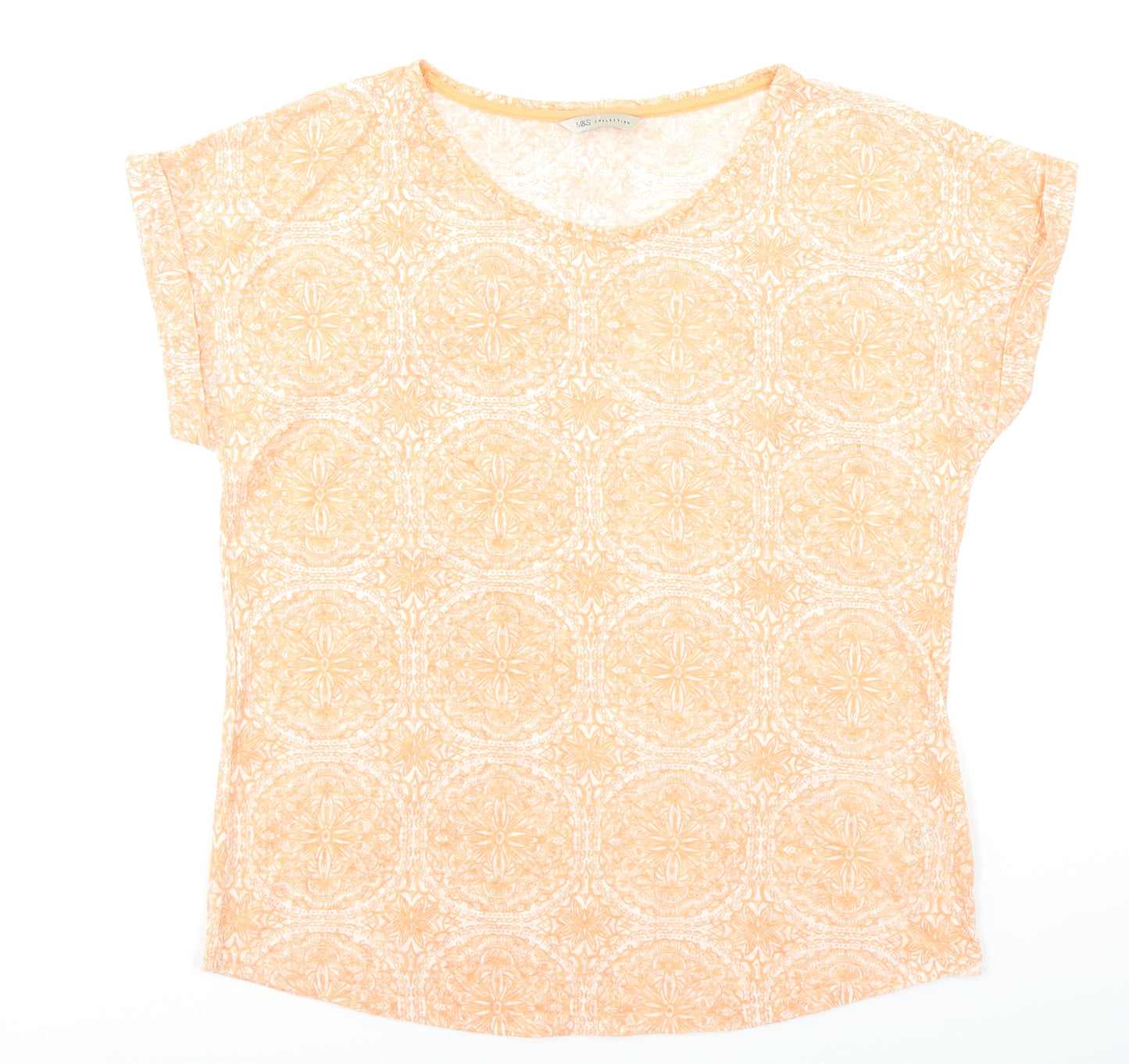 M&S Collection Womens Orange   Basic T-Shirt Size 14