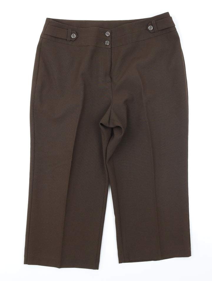 BM Womens Brown Capri Trousers Size 14 L20 in