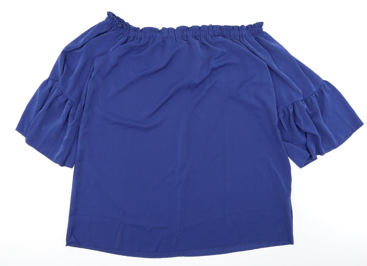 Zanzea Womens Blue Basic Blouse Size 3XL