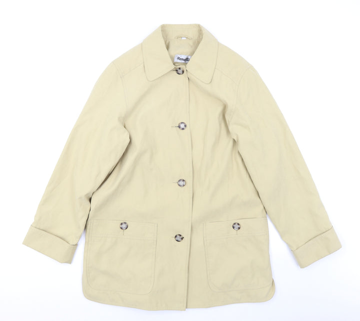 Rossetti Womens Beige Pea Coat Coat Size 12