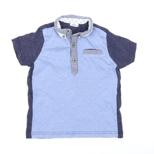F&F Boys Blue Colourblock  Basic Polo Size 18-24 Months
