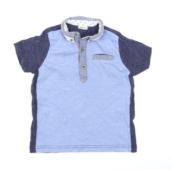 F&F Boys Blue Colourblock Basic Polo Size 18-24 Months