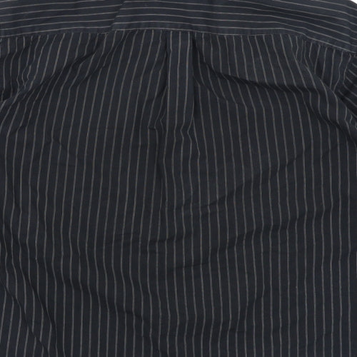 Taylor & Wright Mens Black Striped   Button-Up Size M