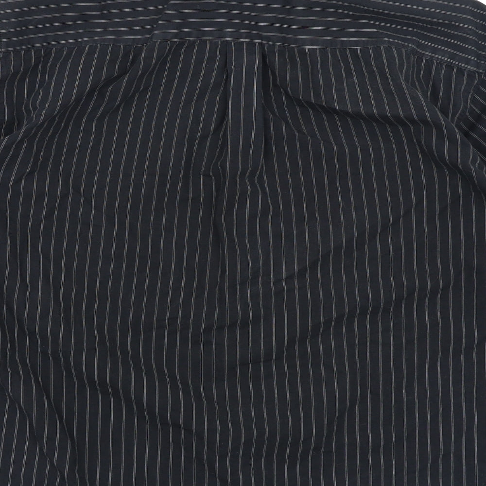Taylor & Wright Mens Black Striped   Button-Up Size M