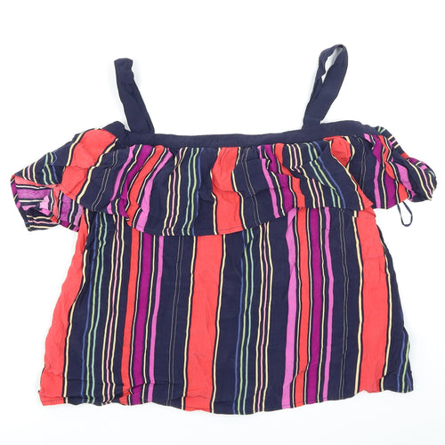 Monsoon Womens Blue Striped  Basic Blouse Size 14