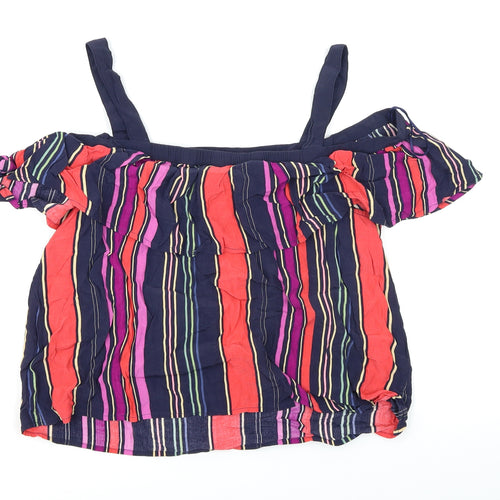 Monsoon Womens Blue Striped  Basic Blouse Size 14