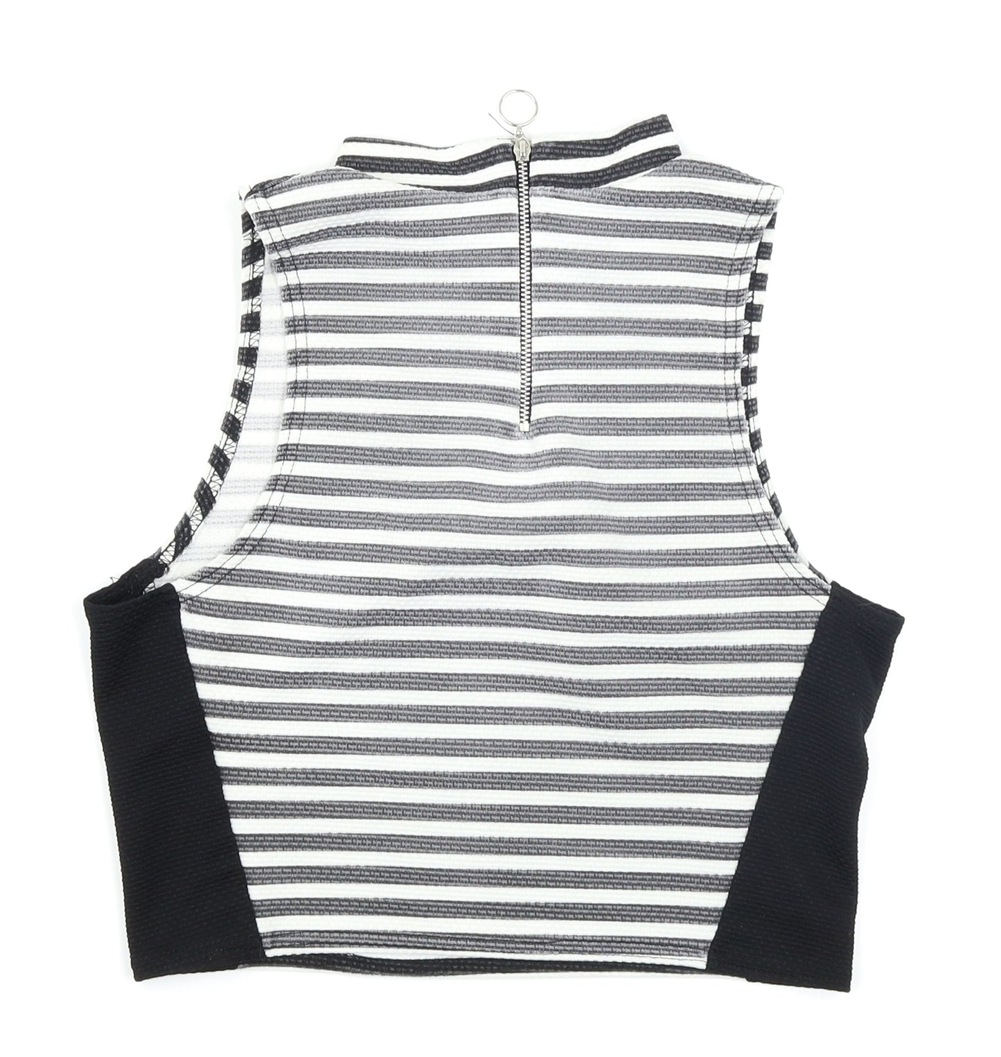New Look Womens Black Striped  Cropped Tank Size 12