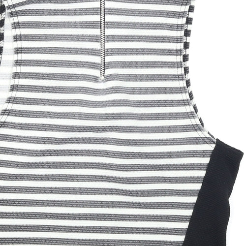 New Look Womens Black Striped  Cropped Tank Size 12
