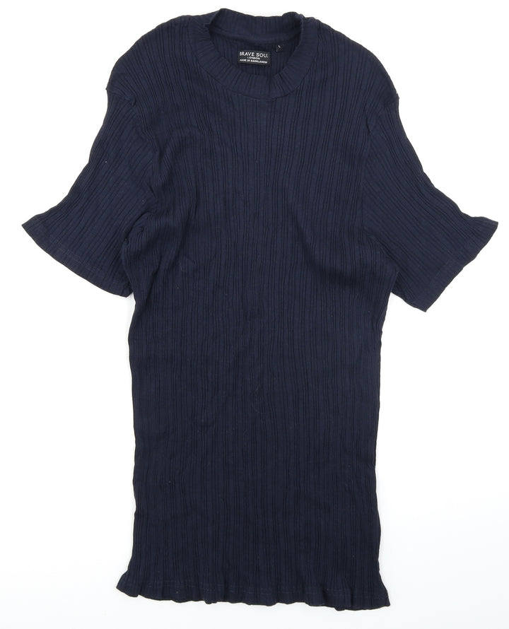 Brave Soul Womens    Basic T-Shirt Size L  - Ribbed