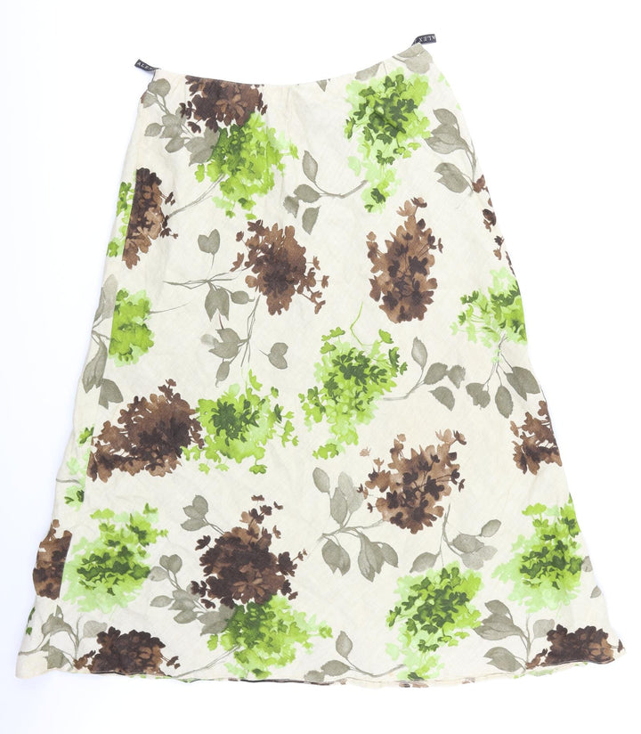 Alex & Co Womens Beige Floral Flare Skirt Size 14