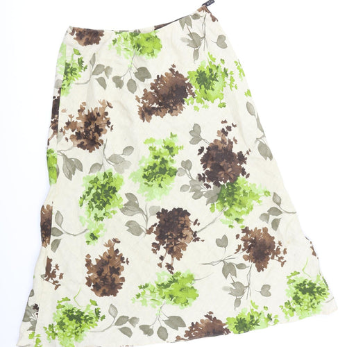 Alex & Co Womens Beige Floral  Flare Skirt Size 14