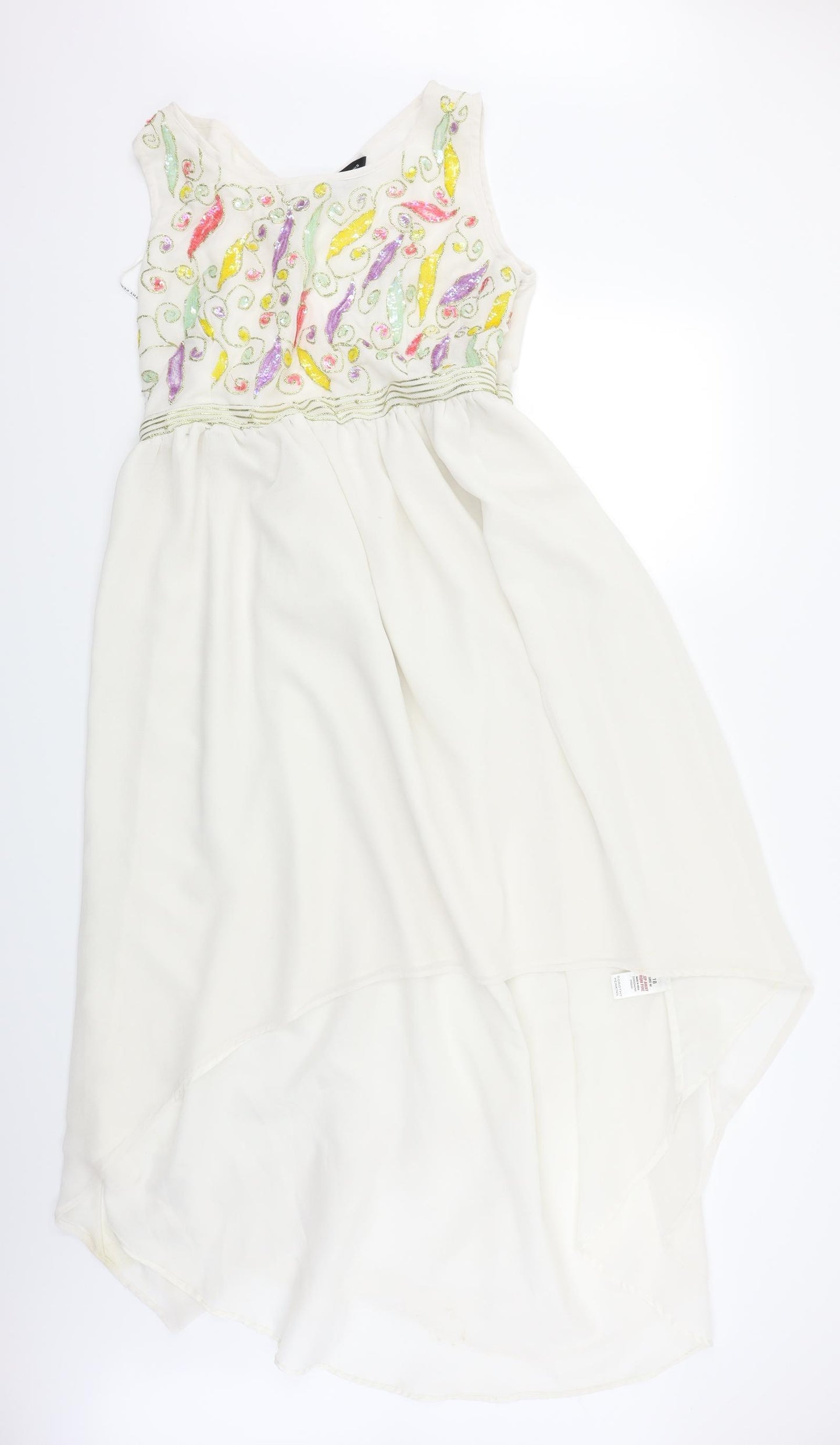 Dorothy Perkins Womens White   Fit & Flare  Size 18