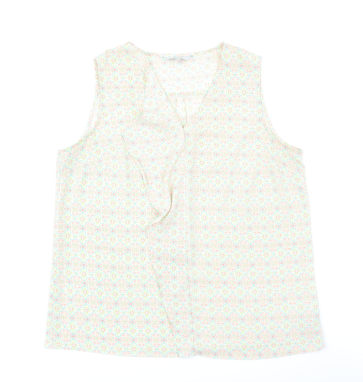 NEXT Womens Ivory Floral  Basic Blouse Size 16