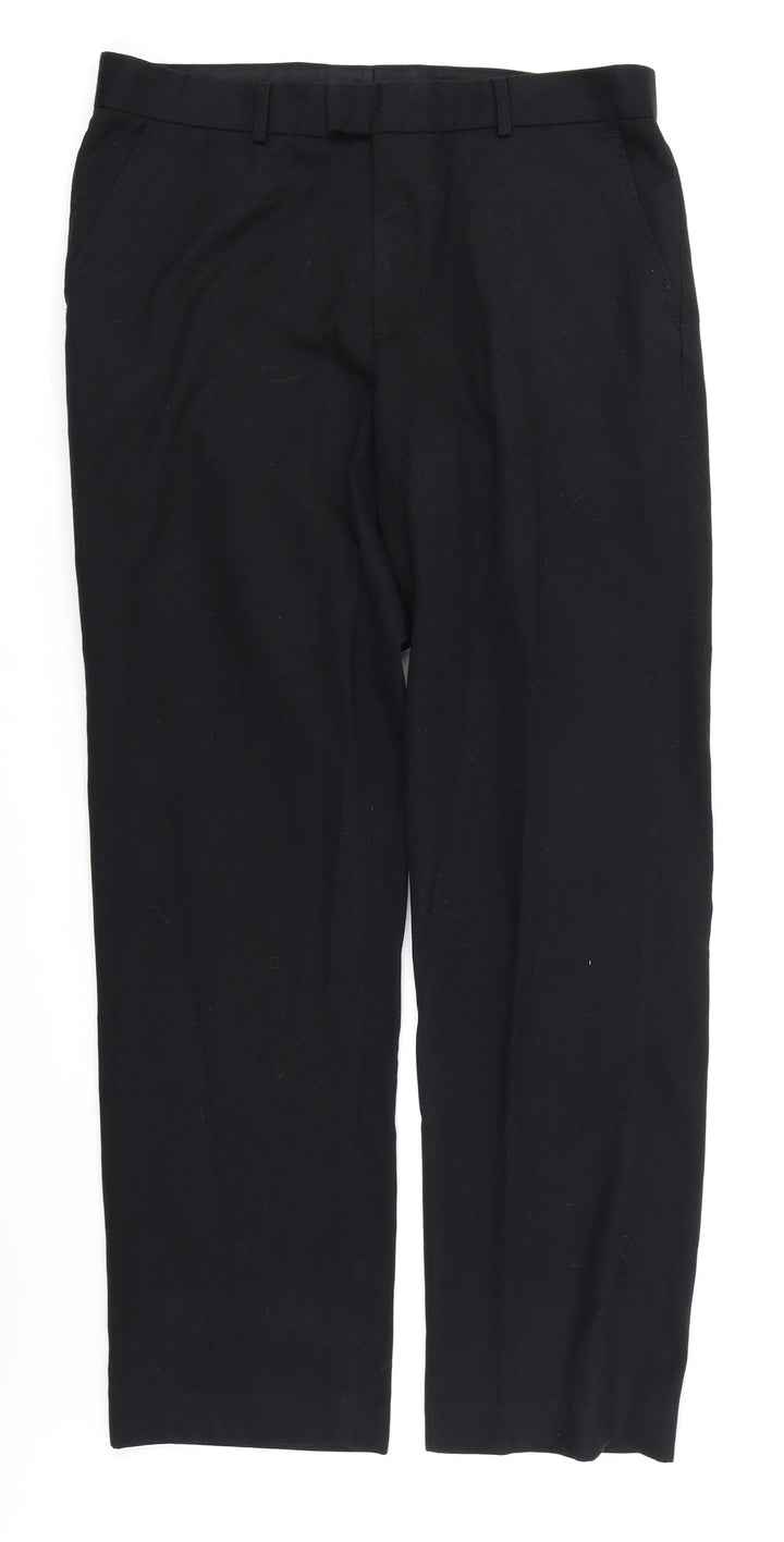 Burton Mens Black Trousers Size 36 in L32 in