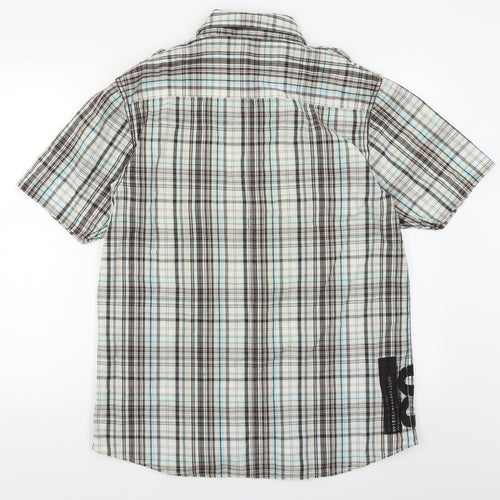 George Mens Blue Plaid   Button-Up Size M