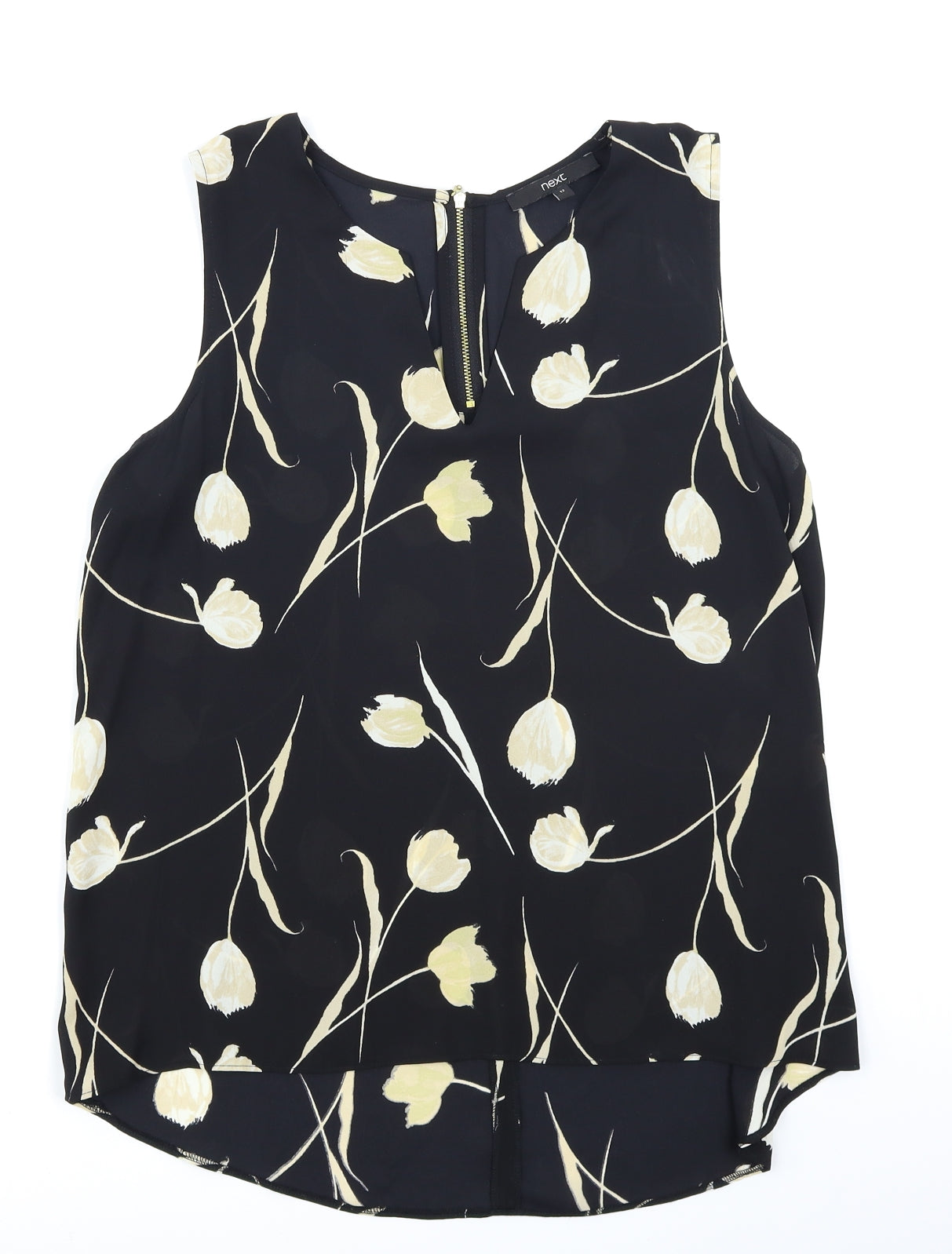 NEXT Womens Black Floral  Basic Blouse Size 12
