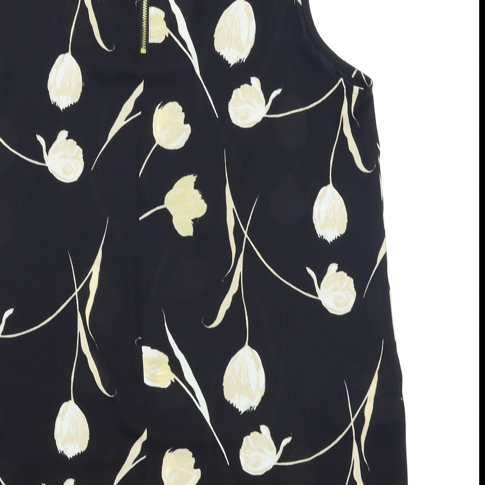 NEXT Womens Black Floral  Basic Blouse Size 12
