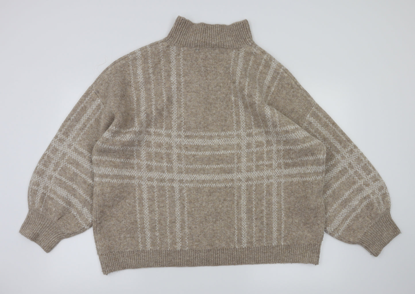 F&F Womens Brown Check  Pullover Jumper Size 20