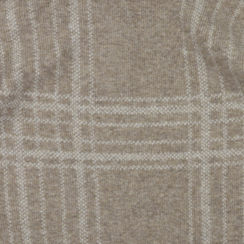 F&F Womens Brown Check  Pullover Jumper Size 20