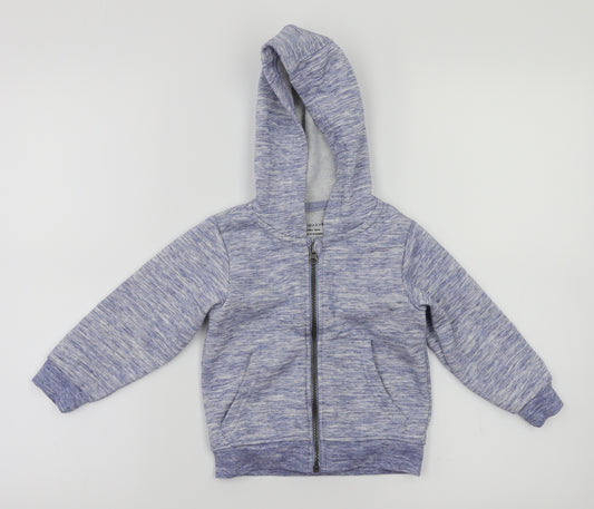 Front view of Primark boys’ blue ikat basic jacket jacket, size 18-24, months