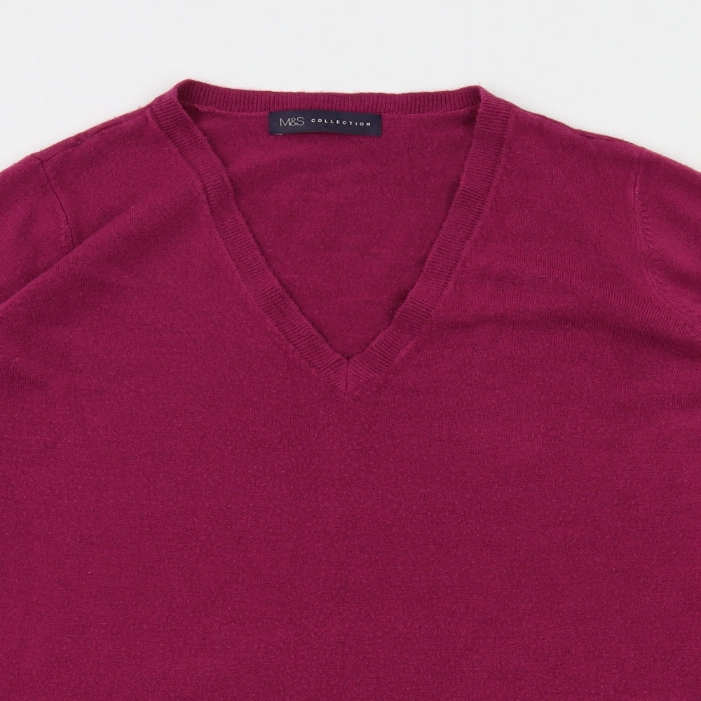 m&s Womens Red   Pullover Jumper Size 14