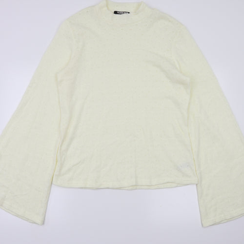 Fashion Union Womens Ivory   Basic T-Shirt Size 14