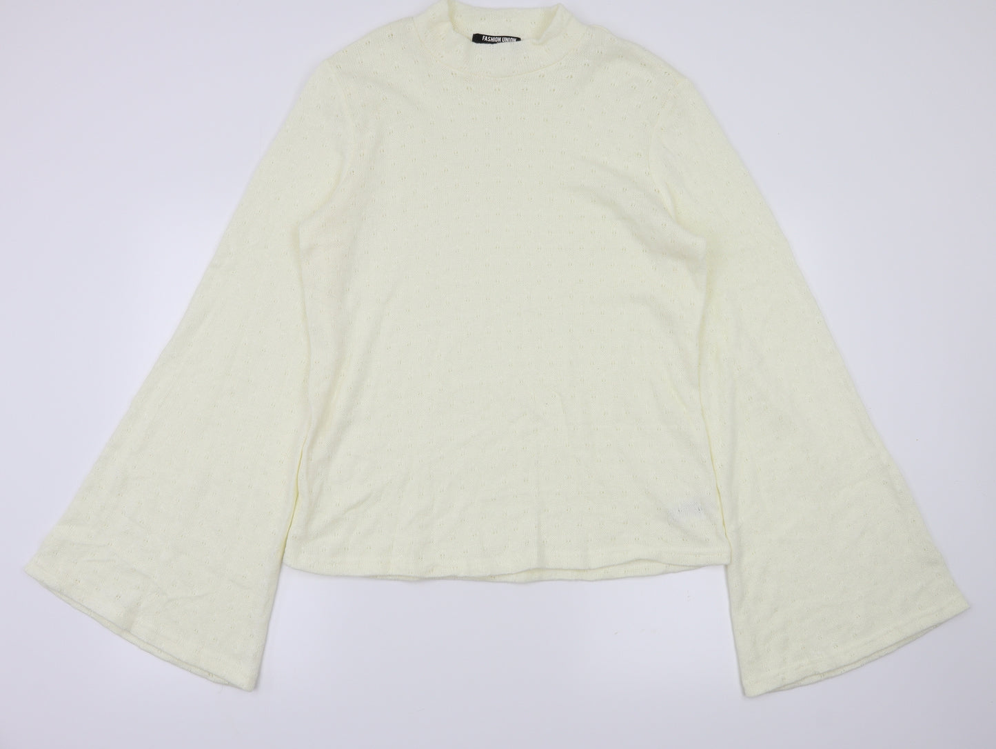 Fashion Union Womens Ivory   Basic T-Shirt Size 14