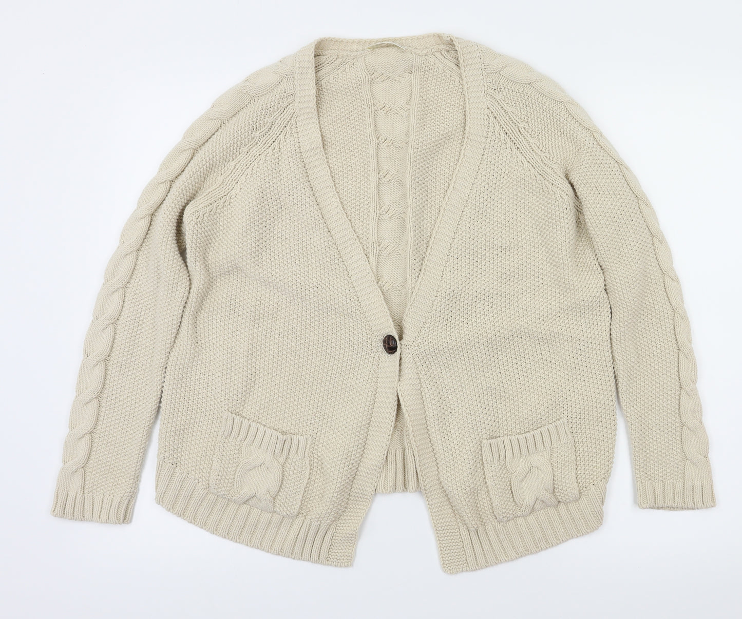 m&s Womens Beige   Cardigan Jumper Size 10
