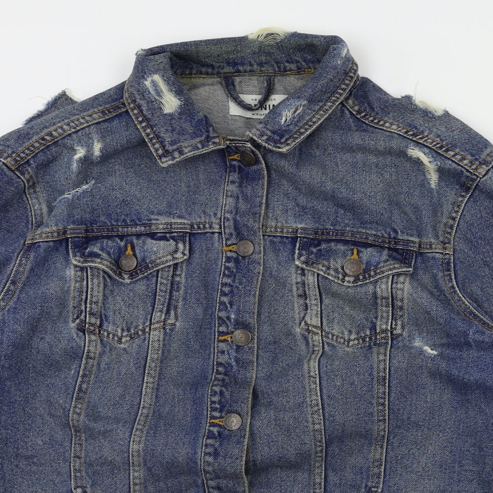 New Look Womens Blue   Jacket Coatigan Size 14