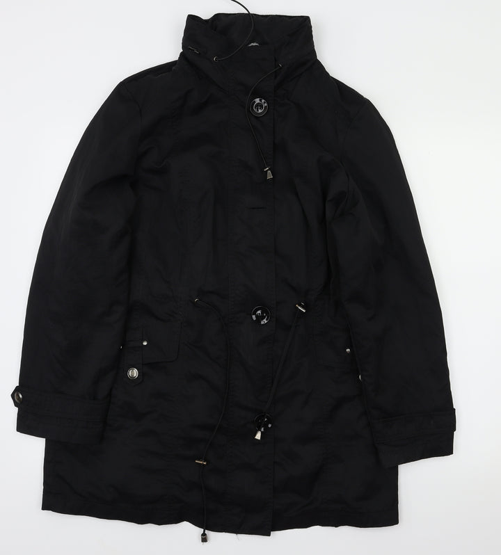 BM Womens Black Houndstooth Jacket Coat Size 10
