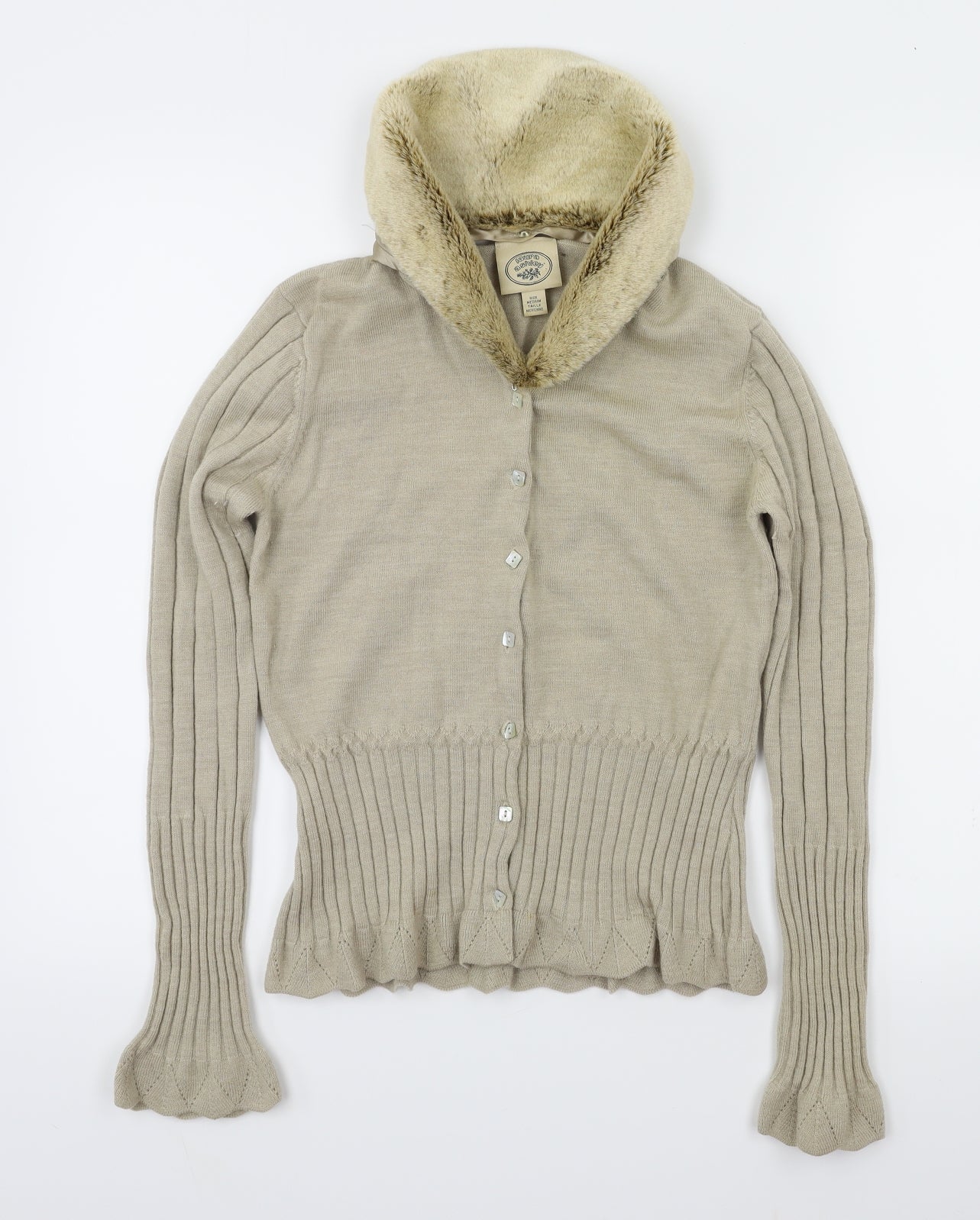 Laura Ashley Womens Beige   Cardigan Jumper Size M